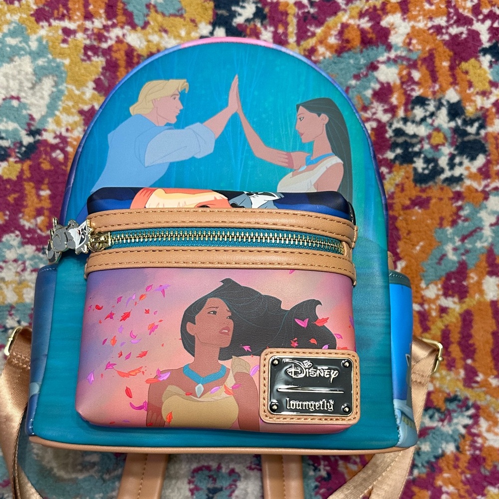 Loungefly Pocahontas collage backpack